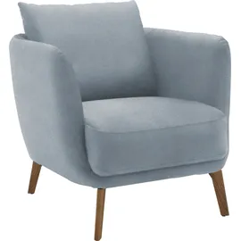 Schöner Wohnen Sessel "Pearl - 5 Jahre Hersteller-Garantie, auch in Bouclé", blau (hellblau), B:86cm H:68cm T:86cm, 16% Baumwolle, 79% Polyester, 5% Polyacryl, SCHÖNER WOHNEN-KOLLEKTION, Sessel, Sessel, Maße (B/H/T): 86/68/86 cm, Füße Massivholz