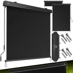 KESSER® Senkrechtmarkise Außenrollo Handkurbelmechanismus Balkonrollo Sonnen-und Sichtschutz, Beschattung Sonnenschutz Außen Rollo mit Kurbel Markisenkasten, Balkon und Terrasse