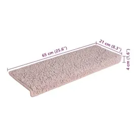 vidaXL Stufenmatten 15 Stk. 65x21x4 cm Weiß und Rosa