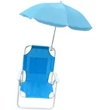 Amagogo Kinder-Außenstuhl, Outdoor-Klappstuhl mit Sonnenschirm, Strandstuhl für Hofreisen, Picknick, Camping-Zubehör, Sportveranstaltungen, Blau