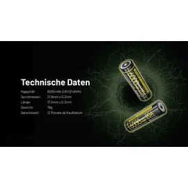 Nitecore NL2160HPi 21700 - Li-Ion Akku 6000mAH Max. 20A