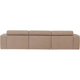 Woood Ecksofa Novi Bouclé, modern mit verstellbarer Nackenstütze, taupe, Links,