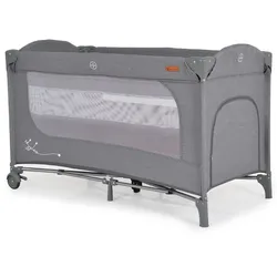 Cangaroo Reisebett Skyglow 2 Ebenen Räder Matratze Seiteneingang Tasche Bremsen grau