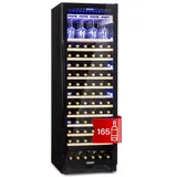 Klarstein Weinkühlschrank Vinovilla Grande 165, für 165 Standardflaschen á 0,75l,Wein Flaschenkühlschrank Weintemperierschrank Weinschrank Kühlschrank schwarz