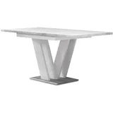 Mirjan24 Esstisch, Weiß, Grau, Holzwerkstoff, Rechteckig,Rechteckig, 120x76x80 cm, Esszimmer, Tische, Esstische
