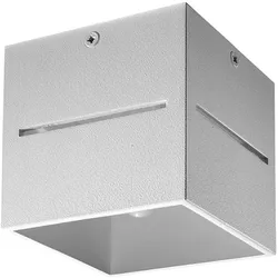 Deckenspot eckig grau Aufbau-Deckenstrahler Aufbauspot Flur, Lichteffekt, Aluminium, 1x G9, LxH 10x10 cm