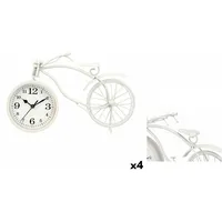 Gift Decor Uhr Tischuhr Fahrrad Weiß Metall 36 x 22 x 7 cm 4 Stück weiß