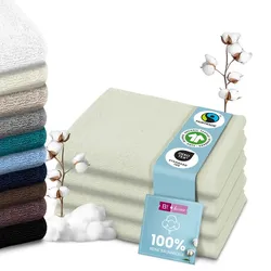 Set Handtücher Baumwolle Plain Design - Farbe: Hellgrün, Größe: 70x140