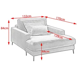 KAWOLA Relaxsessel CARA Feincord 80 x 80 x 100 cm Weiß mit Kissen
