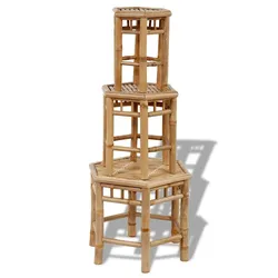 vidaXL Gartenhocker 3 Stk. Bambus
