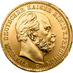 Die größte Goldmünze von Kaiser Wilhelm I. - 20 Mark Gold prägefrisch