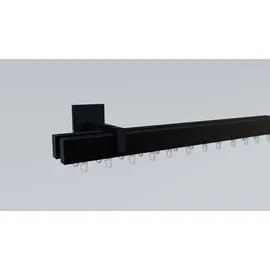 INDEKO Gardinenstange INDEKO "Bern", schwarz, L:430cm, Aluminium, Gardinenstangen, Innenlauf Komplett-Set inkl. Gleitern und Montagematerial