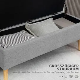 Homcom Sitzbank mit Stauraum scandinavia Polyester Holz Grau