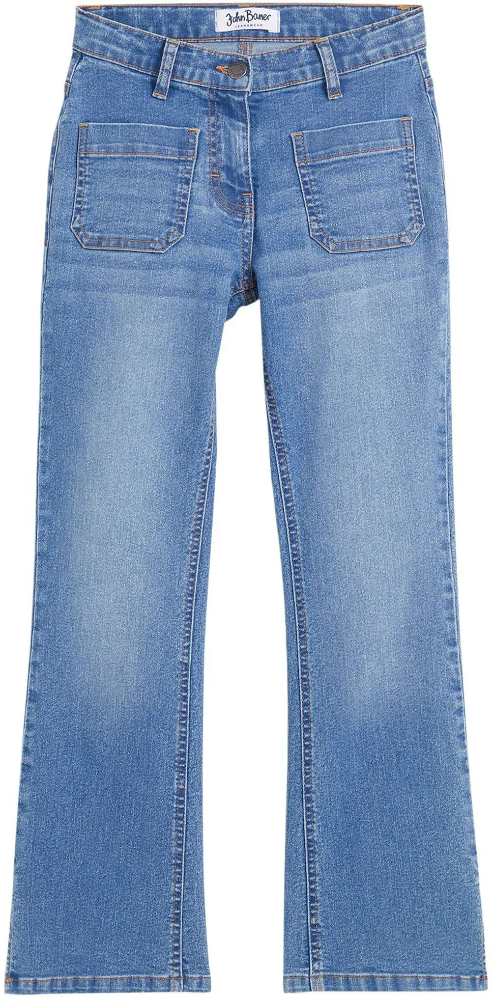 bonprix Komfortable Flared-Jeans, blau, 164, mit Baumwolle