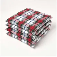 Homescapes Stuhlkissen Sitzkissen Macduff mit Schottenmuster, 100% Baumwolle, 4er-Set