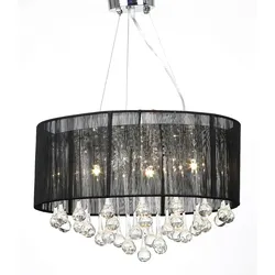 vidaXL Kristall Kronleuchter mit 85 echten Glas Kristallen schwarz