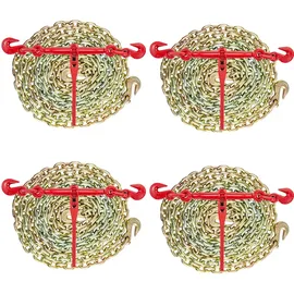 Vevor Kette und Binder Kit 3/8in-1/2in, Ratsche Last Bindemittel 9215lbs Arbeitsstärke, Ratsche Bindemittel und Ketten, 3/8in x 10ft Ketten mit G70 Haken, für LKW, Tie Down, Schleppen, Abschleppen