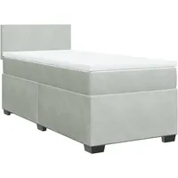 VidaXL Boxspringbett mit Matratze Hellgrau 80x200 cm Samt