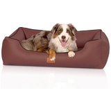 Knuffelwuff Tierbett Hundebett Montana, Orthopädisch braun|rot 75 cm x 105 cm