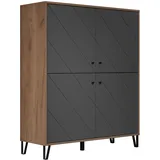 trendteam Montez 123 x 136 x 40 cm Grau/Eiche
