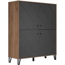 trendteam Montez 123 x 136 x 40 cm Grau/Eiche