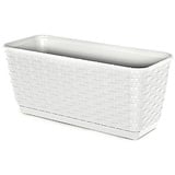 PROREGAL® Blumentopf Blumentopf Rattan L-492mm W-172mm H-174mm 12 Liter.Rattola, Braun