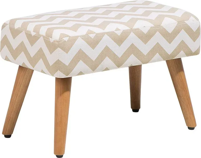 Beliani TAKOMA Fußhocker mit Stoffbezug, Beige