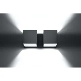 Sollux Lighting Wandleuchte Wandlampe ALU Grau UP & DOWN 2-flammig L 26 cm Wohnzimmer Esszimmer
