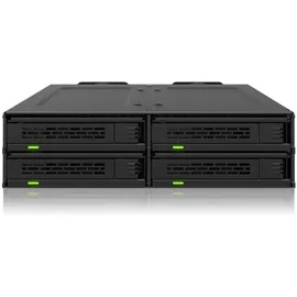 ICY Dock 4-Bay U.2/U.3 PCIe 4.0 NVMe SSD Wechselrahmen mit schraubenlosen Trays in 5,25" Schacht - ExpressCage MB324V4P-B