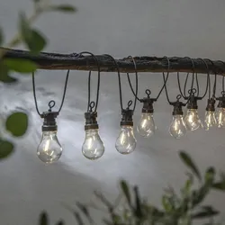 LED Garten Partylichterkette 10 klare Filament LED Glühbirnen L: 4,05m outdoor