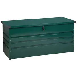 Beliani Auflagenbox Grün Metall 400 l 132 x 62 cm Wasserdicht Abschließbar mit Deckel Garten Aufbewahrungsbox Gartenbox Kissenbox für die Terrasse