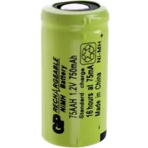 GP 2/3 AA Flat-Top NiMH 1.2 V 750 mAh