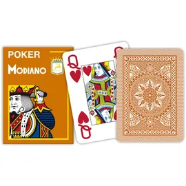Modiano Spielkarten 487 - Texas Poker Cristallo, 4 Index braun
