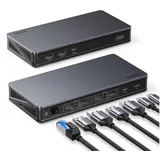 UGREEN CM615 USB-C, DisplayPorrt, HDMI, RJ45 Multifunktionsadapter – Grau mit USB-C Kabel