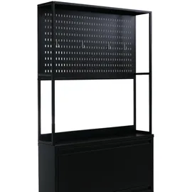 Mendler Schuhkipper 201 x 80 x 20 cm schwarz