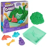 Kinetic Sand Sandbox Set Grün - mit 454 g original magischem kinetischem Sand aus Schweden, 1 Sandbox, 3 Förmchen, 1 Schaufel für kreatives Indoor-Sandspiel, ab 3 Jahren