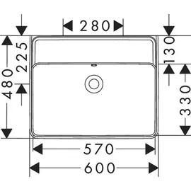 Hansgrohe Xanuia Q Waschtisch ohne Hahnloch, mit Überlauf, SmartClean, weiß,