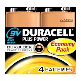 Duracell Plus 9V (MN1604/6LR61) ML BP4 Block Batterien E-Block, 6LR61,