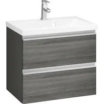 WELLTIME Waschbeckenunterschrank Ohio Badmöbel, Waschtisch inkl. Waschbecken, Breite 60 cm grau|silberfarben