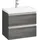 WELLTIME Waschbeckenunterschrank Ohio Badmöbel, Waschtisch inkl. Waschbecken, Breite 60 cm grau|silberfarben