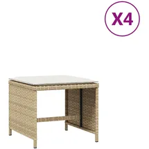 vidaXL Gartenhocker 41 x 41 x 36 cm beige 4 St.