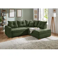 Ecksofa JOCKENHÖFER GRUPPE "Heidelberg L-Form", grün, B:228cm T:99cm, Korpus: 100% Polyester, Kissen: 100% Polyester, Sofas, inklusive Bettfunktion, Bettkasten, Ottomane links oder rechts