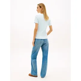 Tommy Hilfiger Slim Fit T-Shirt aus reiner Baumwolle, Hellblau, XS
