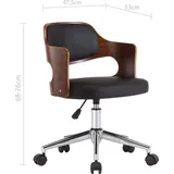 vidaXL Drehbarer Bürostuhl Bugholz Schwarz