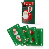 Spielefabrik HO HO Weihnachts-Kartenspiel, 32 Karten für Mau Mau oder Skat, Familienspiel ab 6 Jahren, 2-6 Spieler, Klassisches Design mit Weihnachtsmann-Motiven in 4 Farben