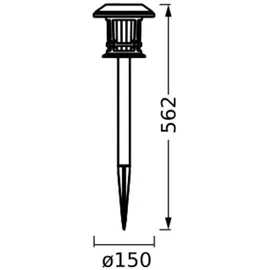 LEDVANCE Solarleuchte Aluminium, Glas 56,2 cm inkl. LED-Lampe schwarz