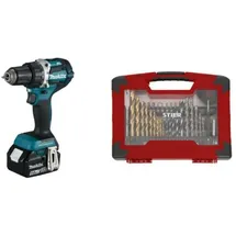 Makita DDF484RTJ inkl. 1 x 5,0 Ah + 100-teiliges Zubehör-Set