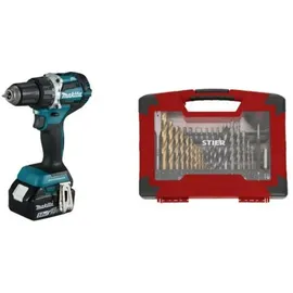 Makita DDF484RTJ inkl. 1 x 5,0 Ah + 100-teiliges Zubehör-Set