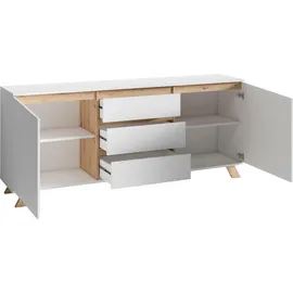 byLIVING Valentin Sideboard 180 x 76 x 38 cm Weiß Holzwerkstoff/Melamin