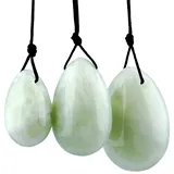 mookaitedecor Xiuyan Jade Yoni Eier Kegel Bälle Beckenbodentrainer Übungs-Set mit 3 Größen, Ben Wa Balls Massage Steine für die Übung der Beckenboden und Blase & Erholung die Postpartale Vagina